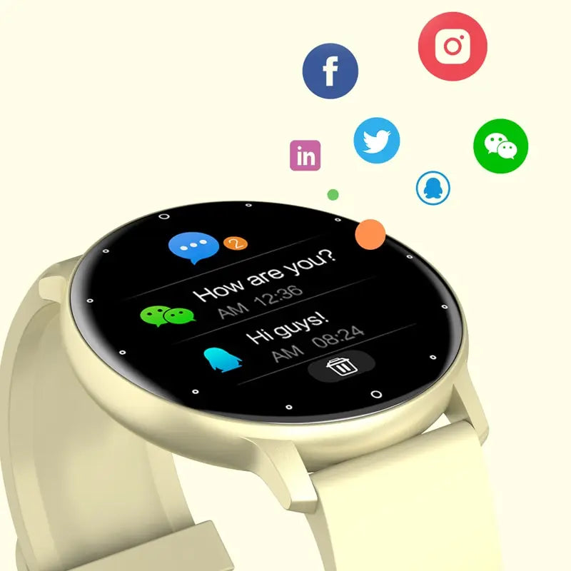 LIGE Smart Watch Men Women Full Touch Screen Sport Fitness Watch