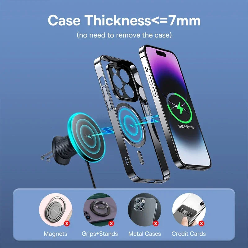 15W Fast Charging Wireless Car Charger Holder